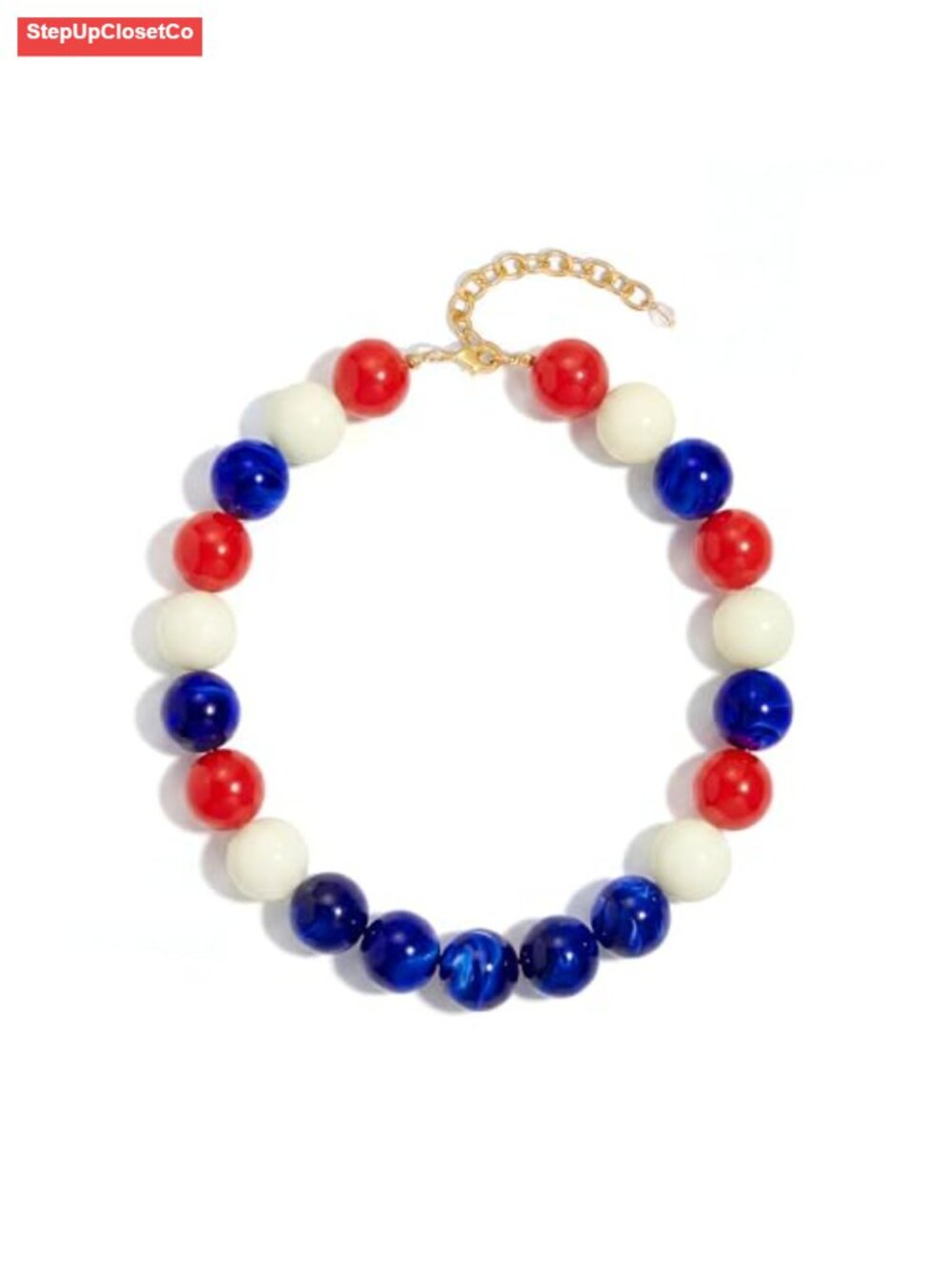 Chunky Beaded Statement Necklace, Large Resin Beads, Adjustable Choker